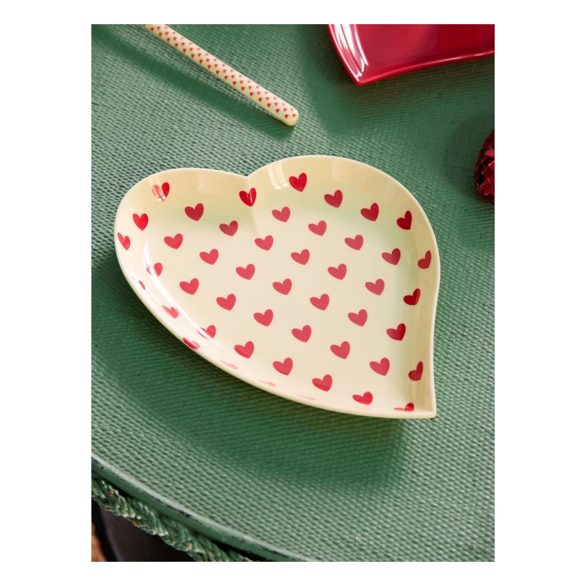 Rice - Plato de melamina Corazones | Crema