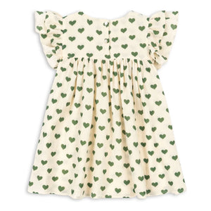 Konges Sløjd - Vestido de algodón orgánico Coco Hearts | Crudo