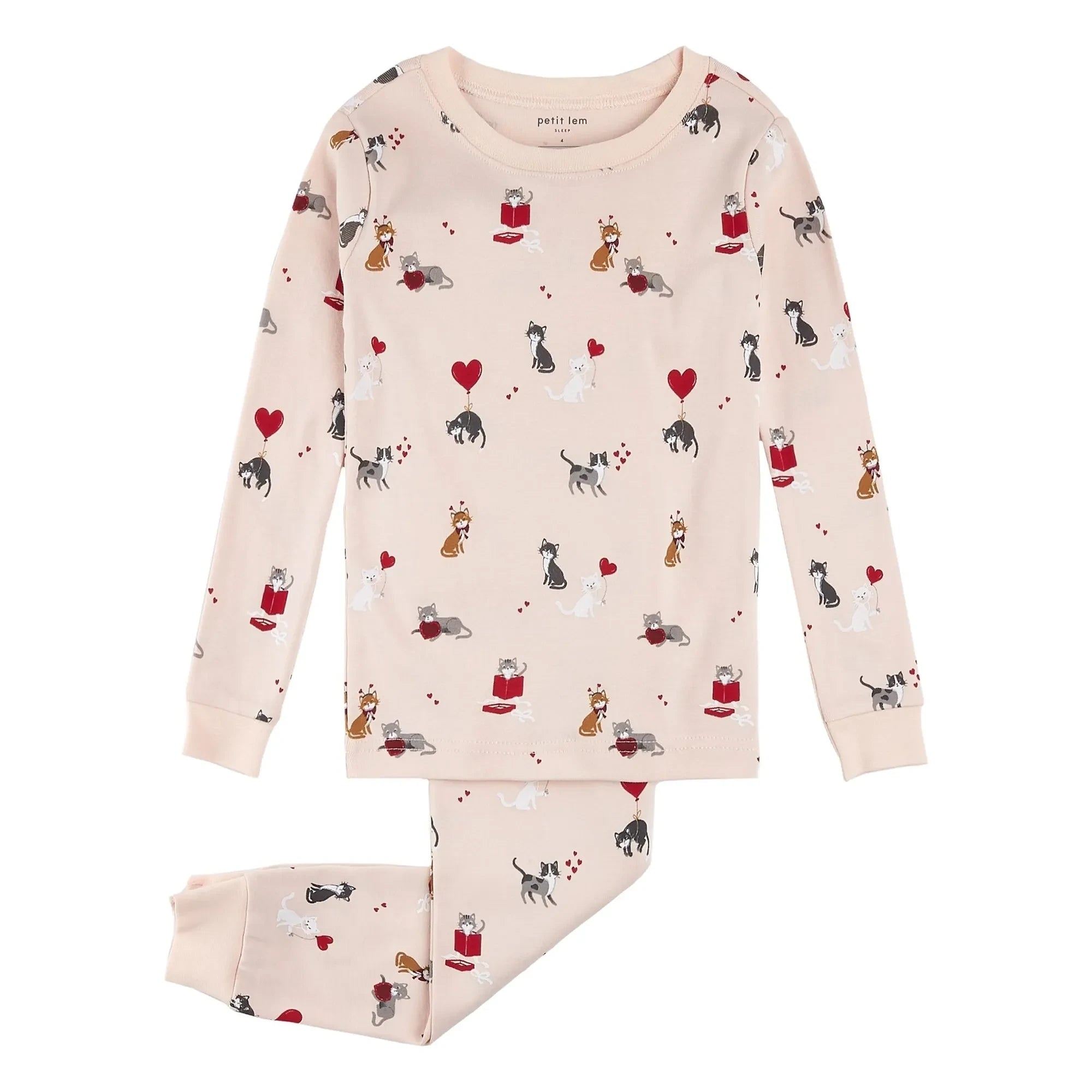 Petit Lem - Pijama Gatos Algodón Orgánico | Rosa