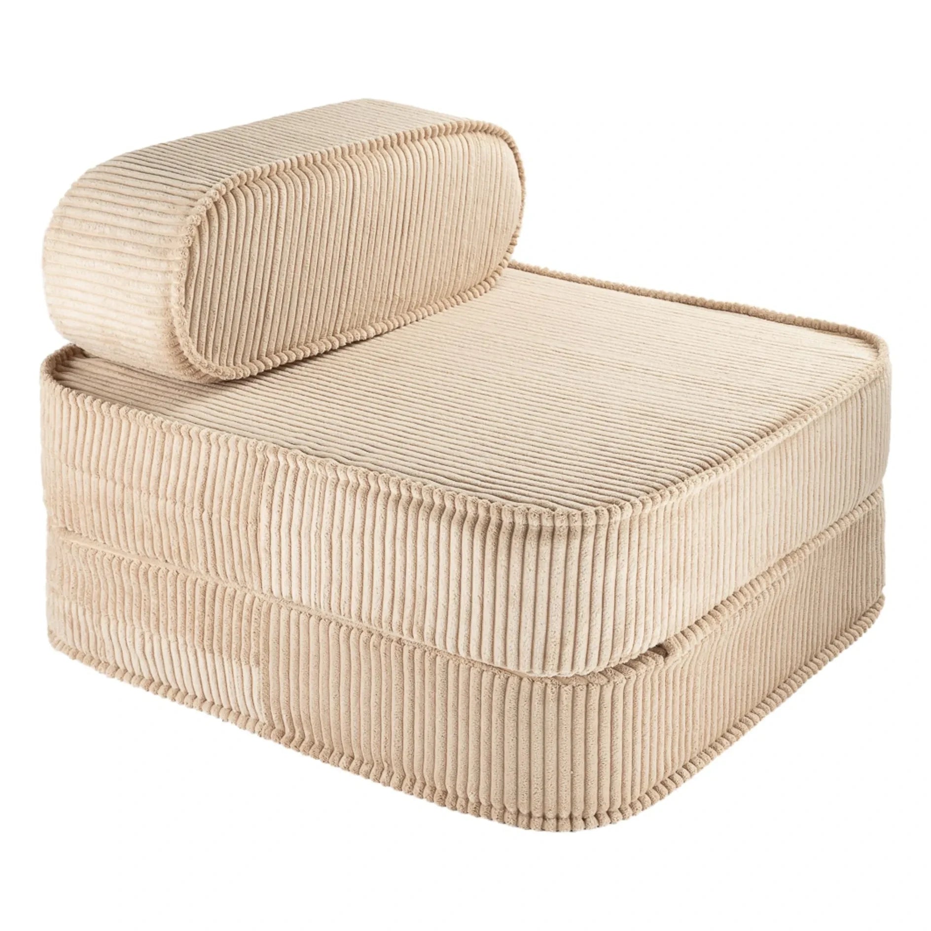 Wigiwama - Sillón bajo de pana de rayas | Marrón claro