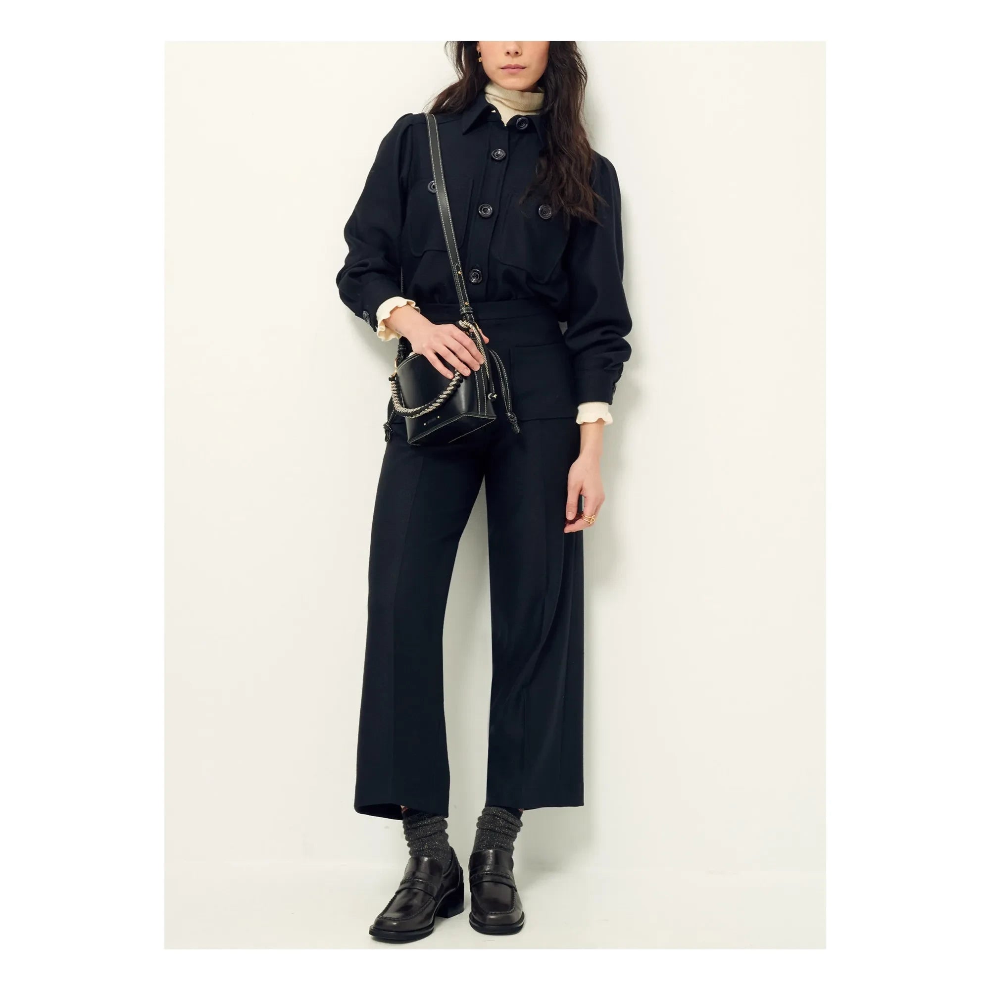 Sessùn - Pantalones de fibra reciclada Alberwool | Negro