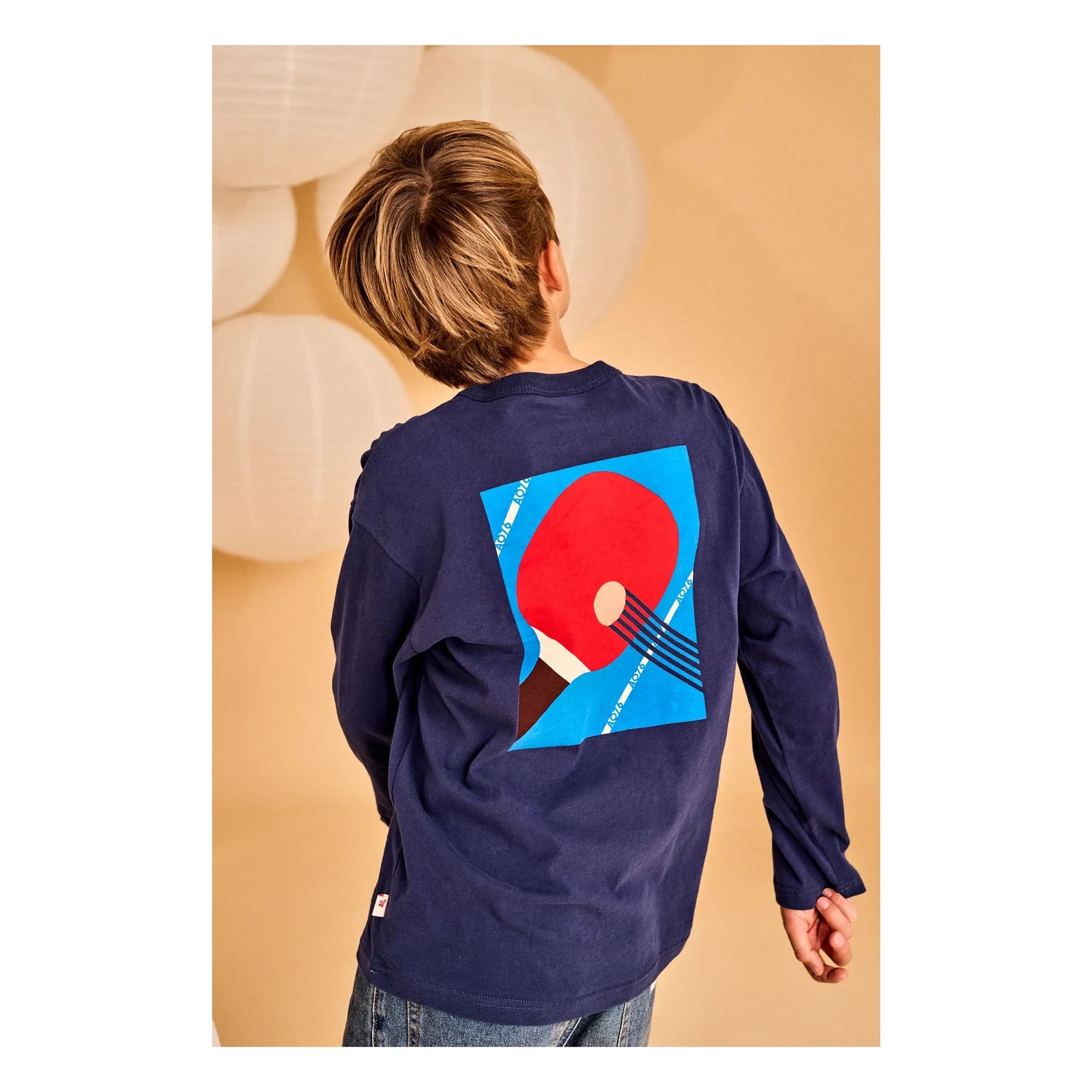 AO76 - Camiseta de algodón orgánico Ben Ping Pong | Azul marino