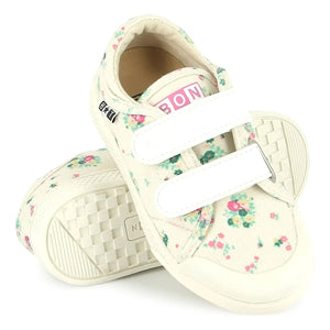 Bonton - Zapatillas Izy con flores y rayas | Crudo