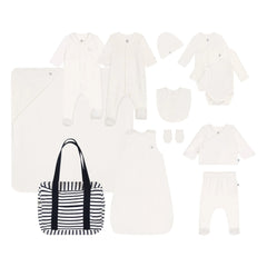 Petit Bateau - Bolso premamá de algodón orgánico a rayas | Azul marino