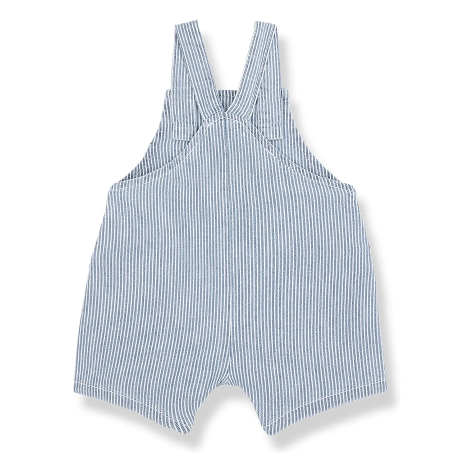 1+ in the family - Mono de rayas denim Talaies de algodón orgánico | Azul claro