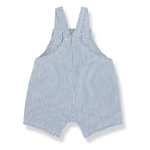 1+ in the family - Mono de rayas denim Talaies de algodón orgánico | Azul claro
