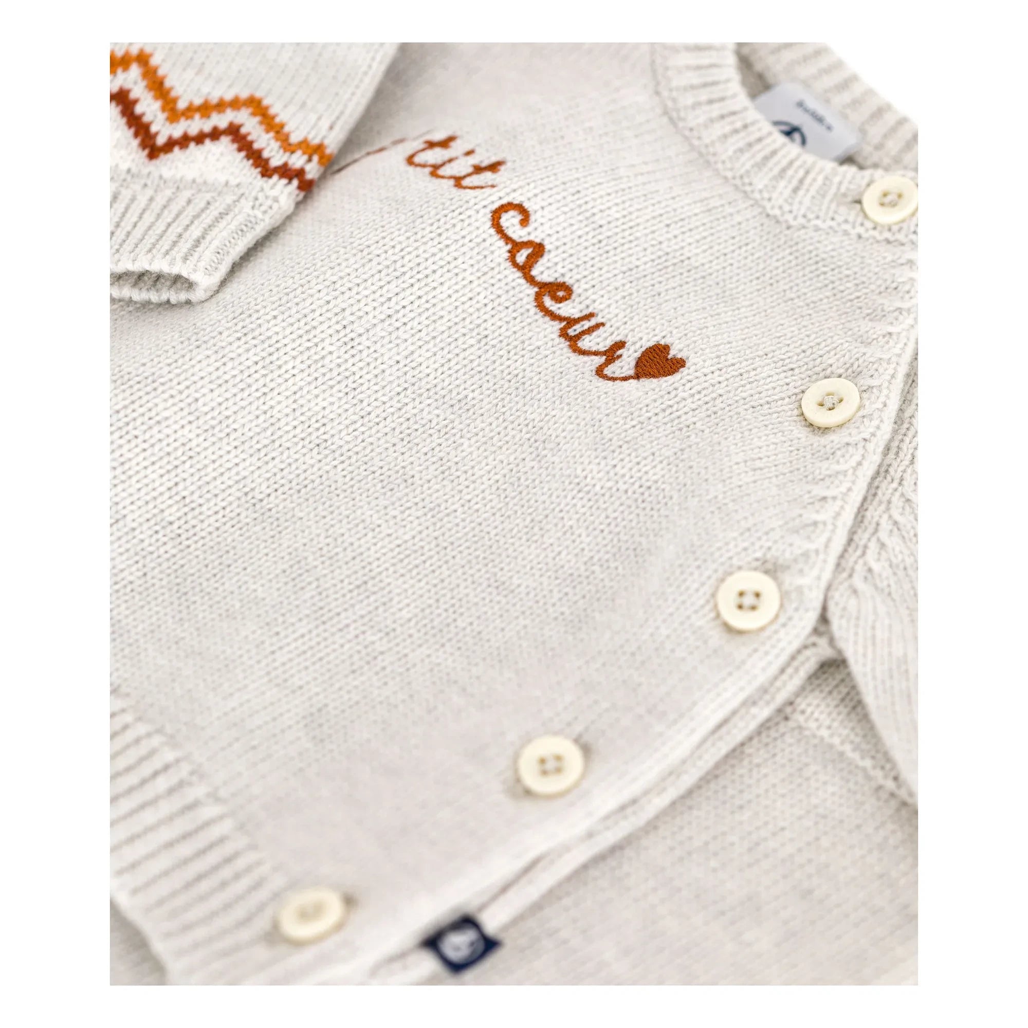 Petit Bateau - Conjunto de Jersey y Pantalón de Lana P'tit Cœur | Beige jaspeado