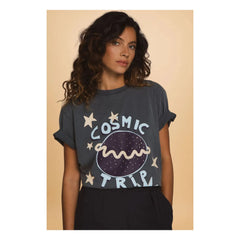 Elise Chalmin - Cosmic Trip Algodón Camiseta | Gris