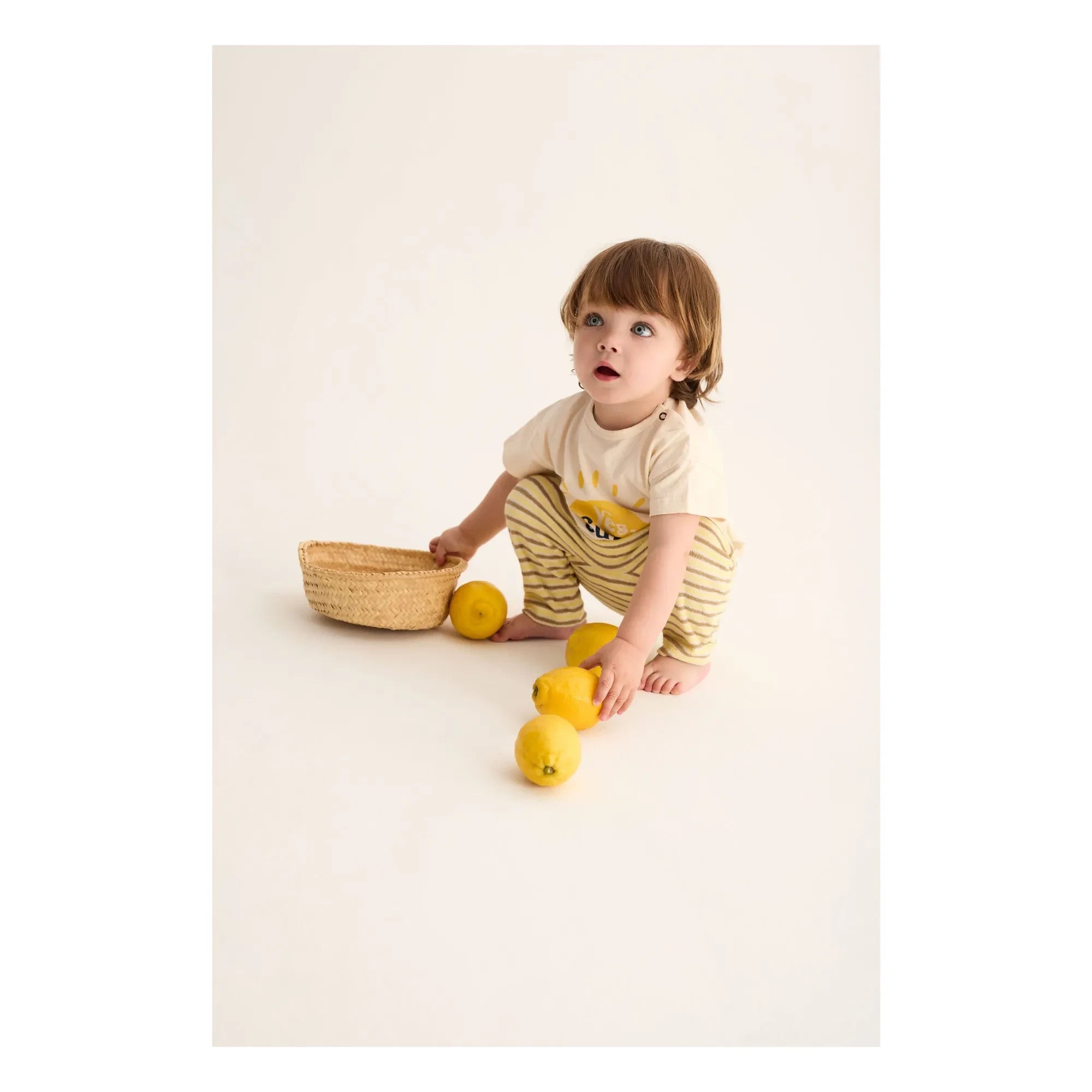 Cozmo - Jasper Leggings de rizo a rayas | Amarillo