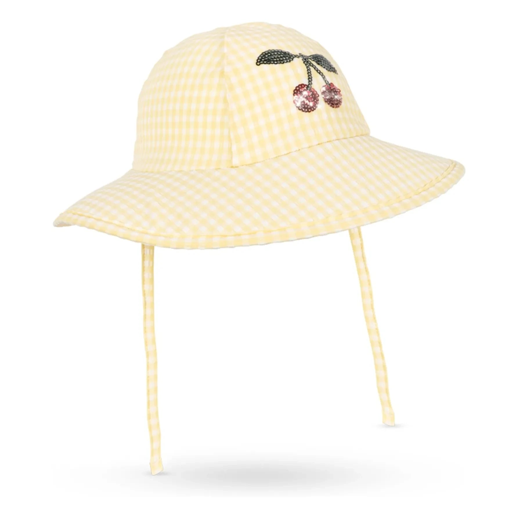 Konges Sløjd - Gorro de baño Etta con estampado de cerezas | Amarillo