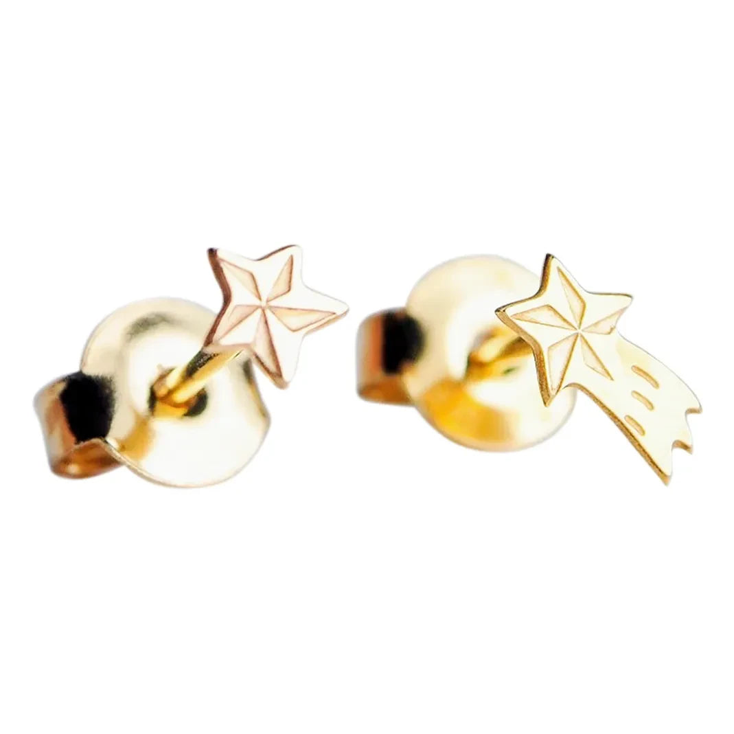 Adorabili - Pendientes asimétricos de estrella fugaz | Oro