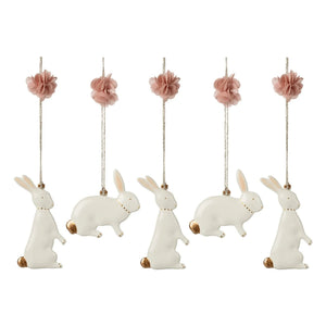 Maileg - Adornos de Pascua de Conejo Metálicos - Set de 5
