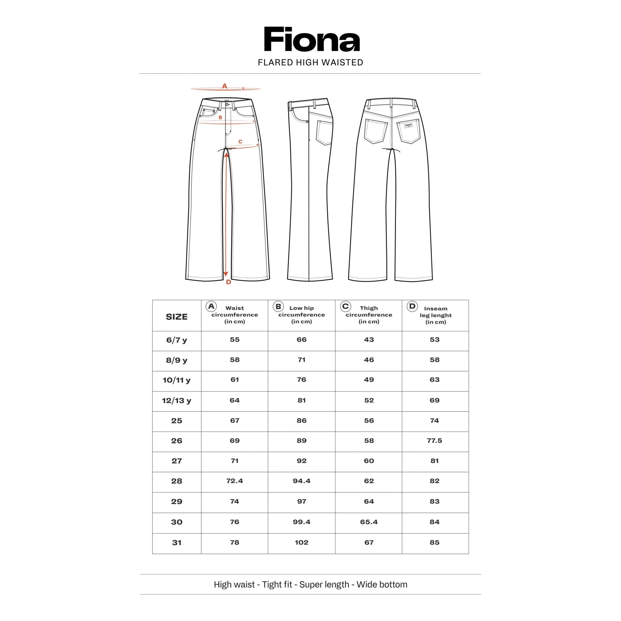 Finger in the nose - Fiona Jeans de campana | Negro oscuro
