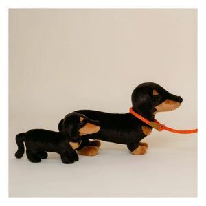 La Pelucherie - Peluche salchicha Eugène 40 cm | Negro