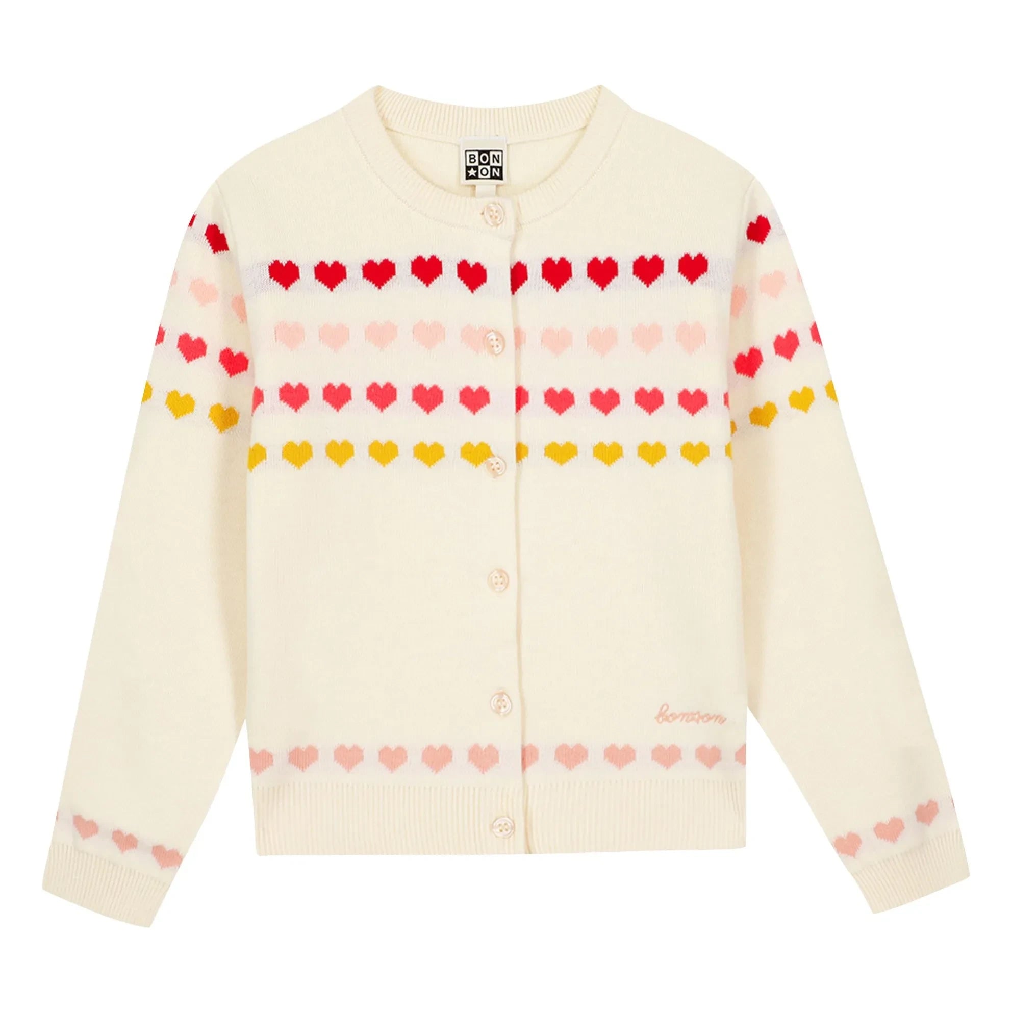 Bonton - Cárdigan Laligne Mini Hearts | Crudo