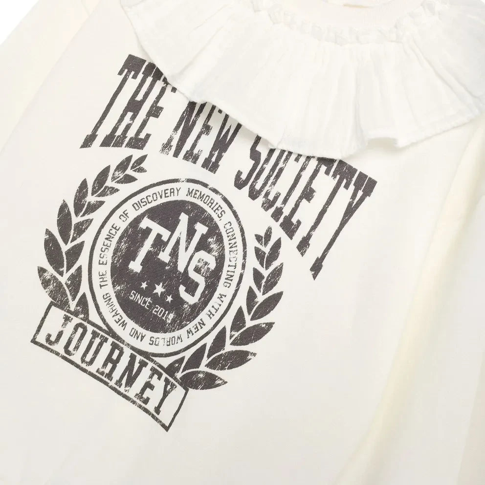 La nueva sociedad - Sudadera Beyaz Row Peter Pan Yaka