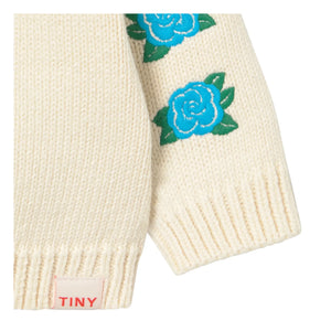 Tinycottons - Cárdigan bordado de rosas | Crudo