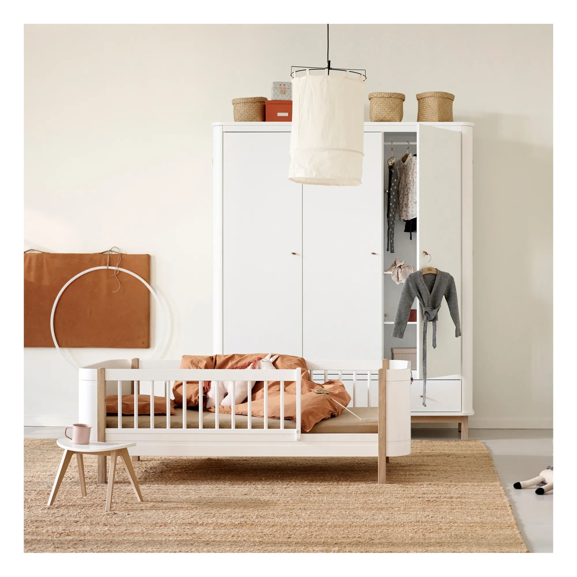 Oliver Furniture - Wood Mini+ Karyoladan Genç Yatağa Dönüşüm Kiti | Meşe
