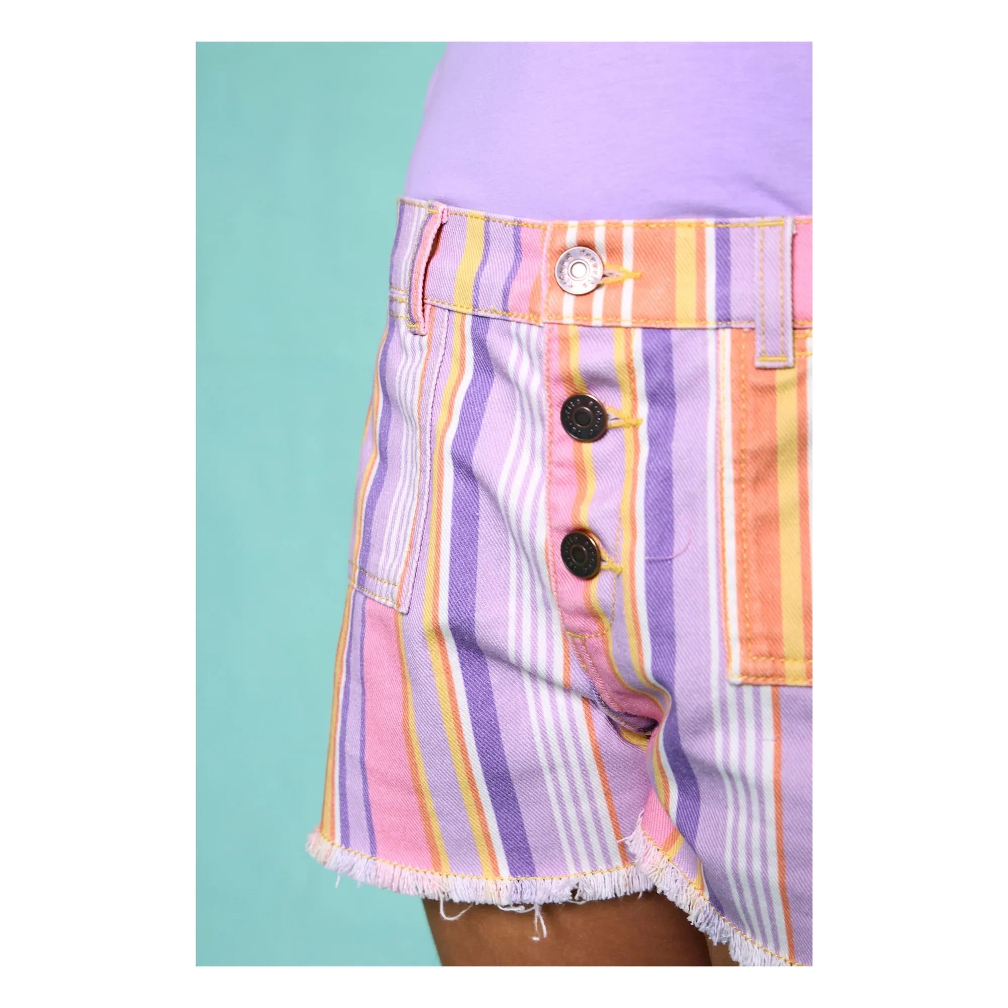 Favorite People - Shorts a rayas Ricotta | Morado