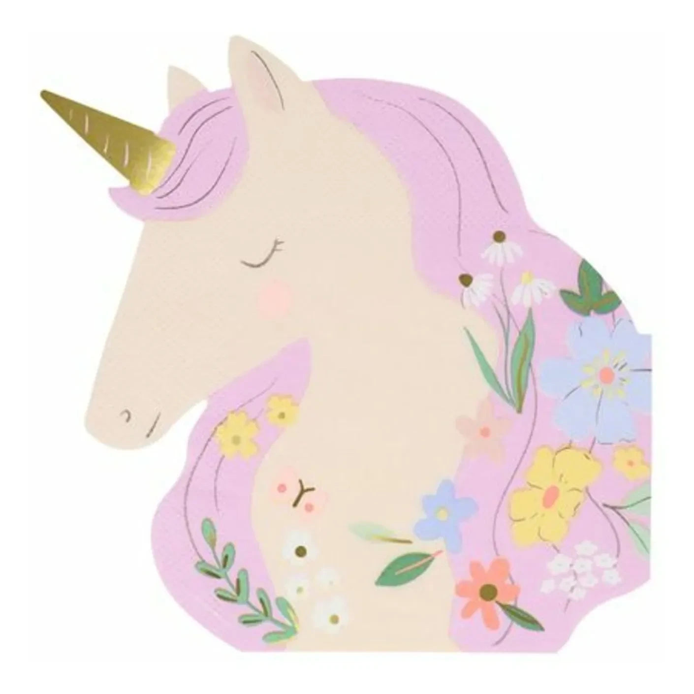 Meri Meri - Servilletas grandes de papel de unicornios de pradera - Paquete de 16