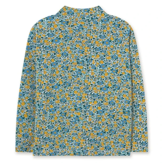 Tinycottons - Jersey de cuello alto a rayas de algodón orgánico | Azul
