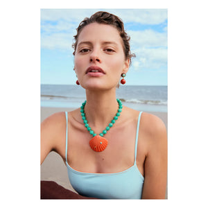 Lizzie Fortunato - Collar de conchas de Corfú | Verde