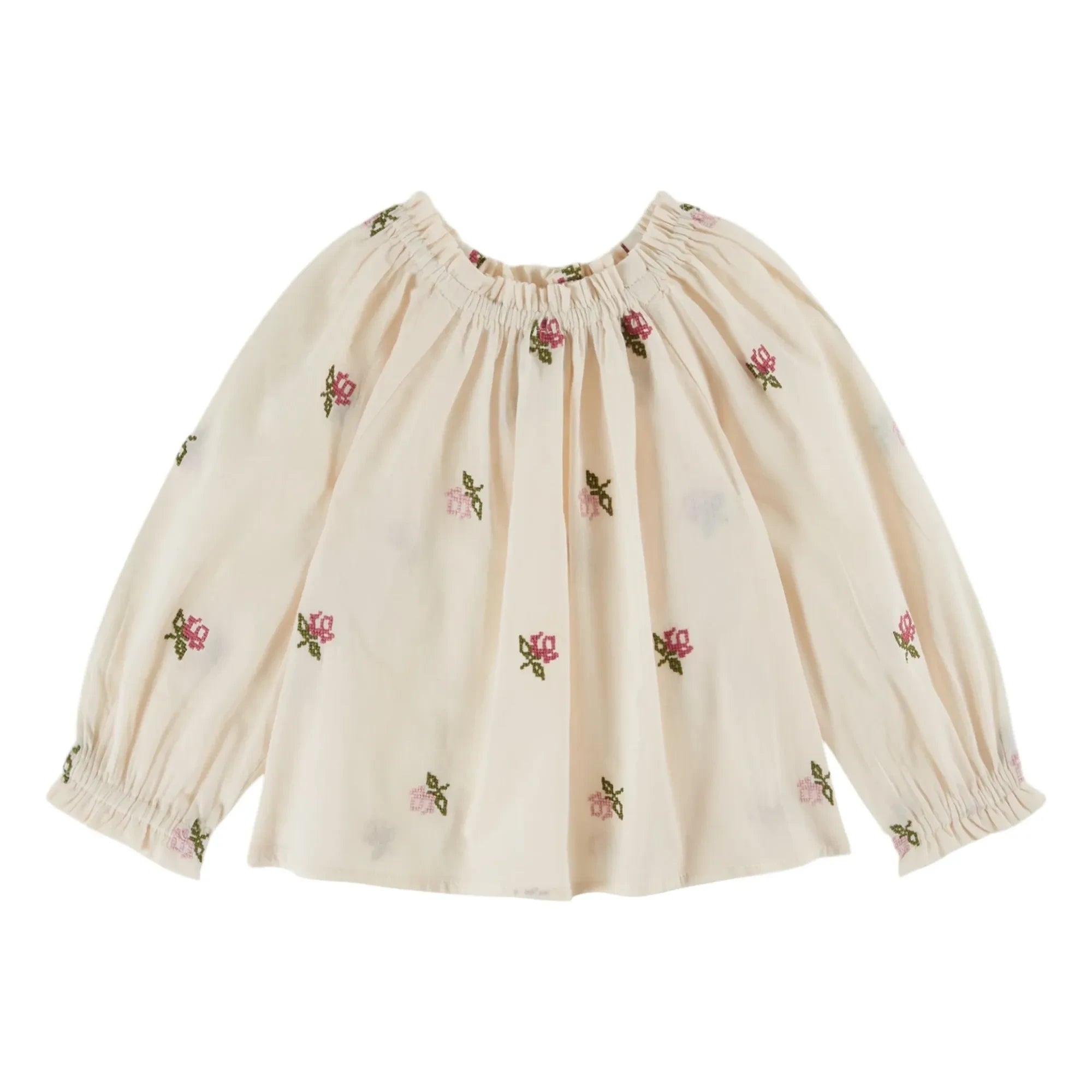 Emile et Ida - Blusa Rosas Bordadas | Crema