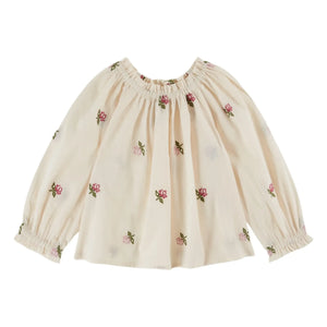 Emile et Ida - Blusa Rosas Bordadas | Crema