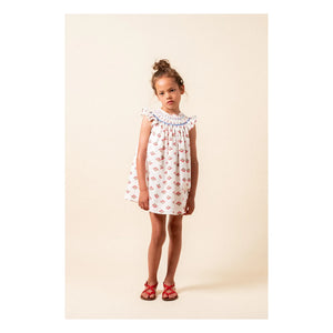 birinit - Monzón Vestido fruncido de algodón orgánico | Blanco