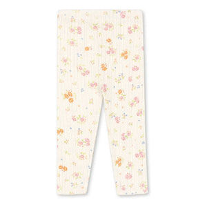 Konges Sløjd - Mallas de canalé de algodón orgánico con estampado floral Minnie | Crudo