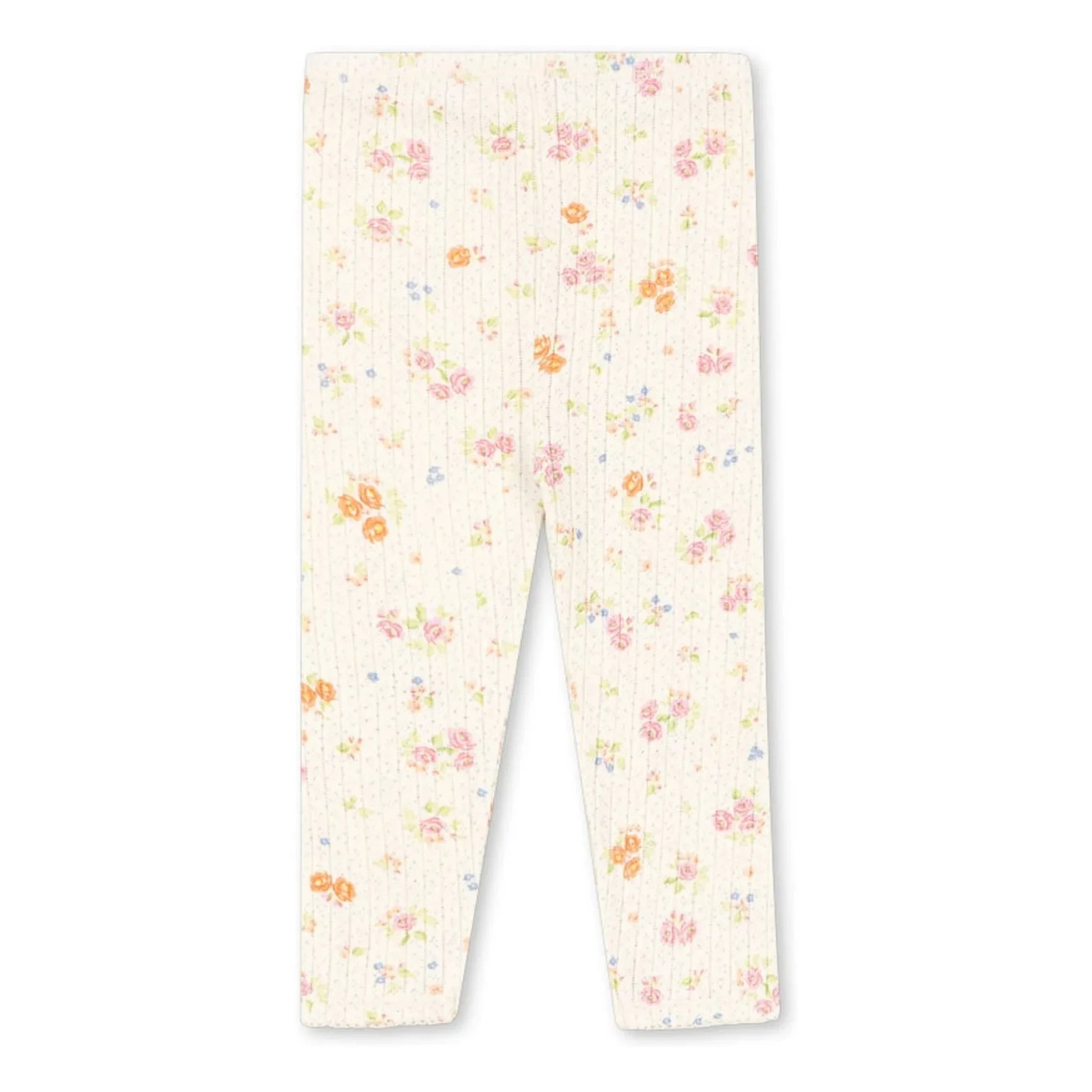 Konges Sløjd - Mallas de canalé de algodón orgánico con estampado floral Minnie | Crudo