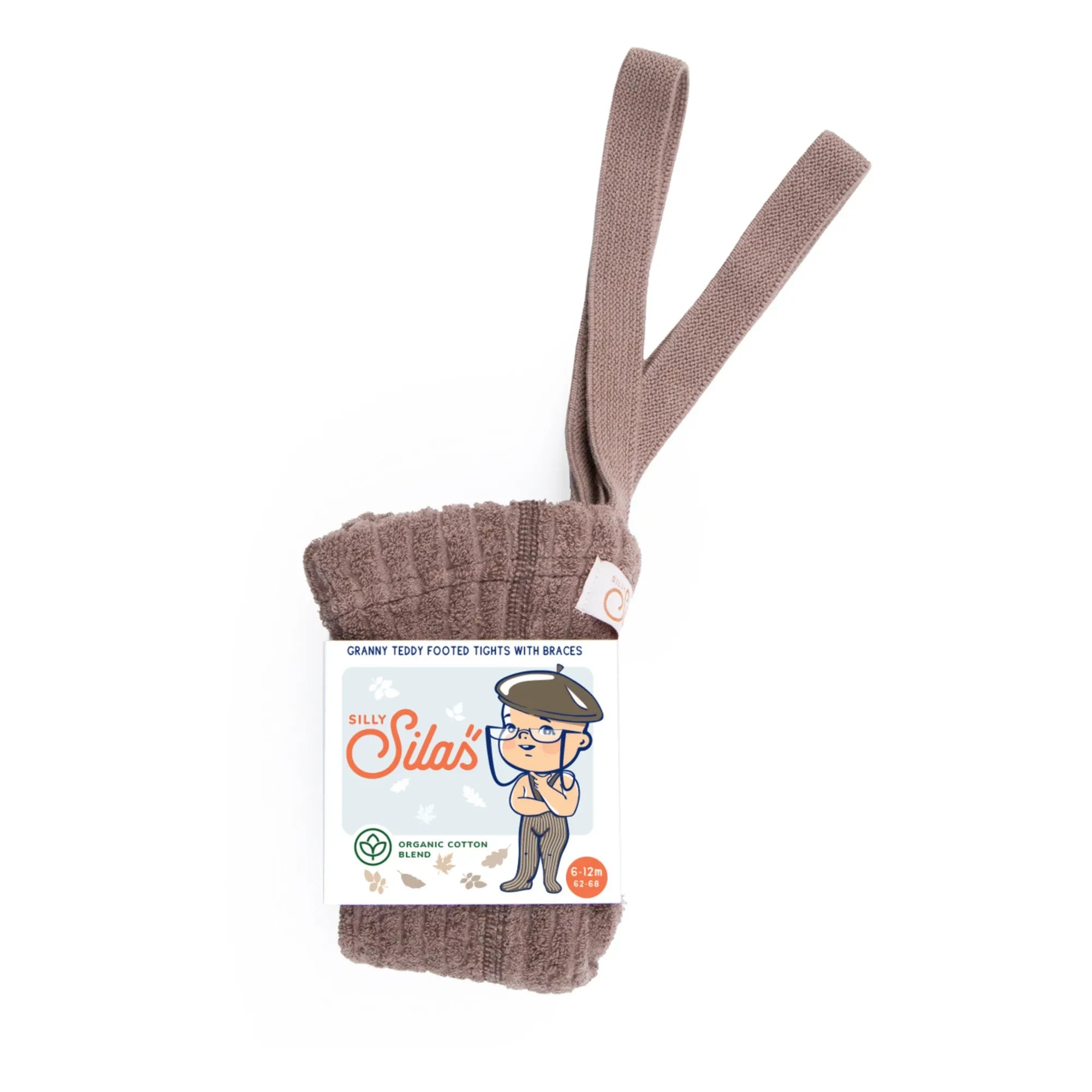Silly Silas - Medias de algodón orgánico con textura de toalla Teddy Granny | Rosa empolvado