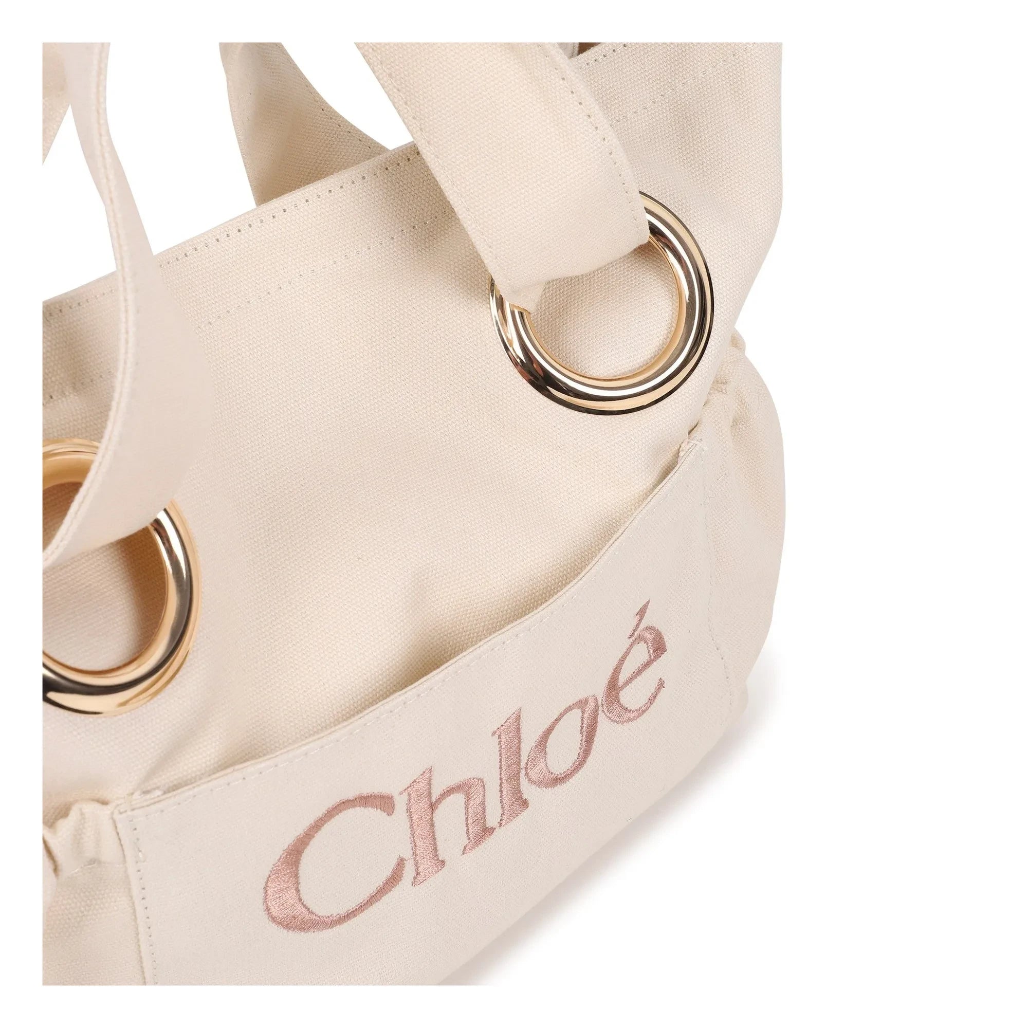 Chloé - Bolso tote con logo de algodón orgánico | Tiza
