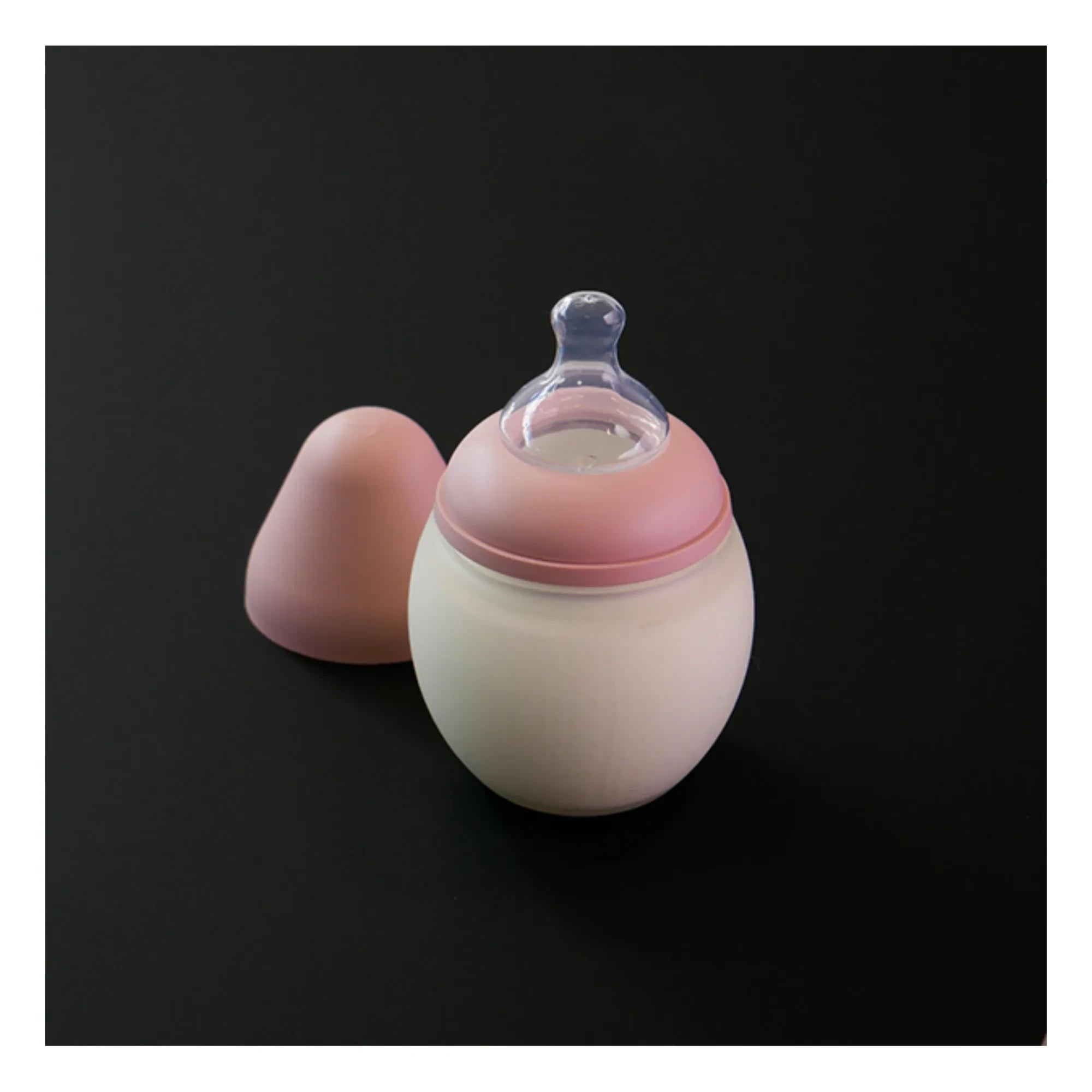 Elhée - Biberón de silicona médica con tetina ortodóntica | Blush