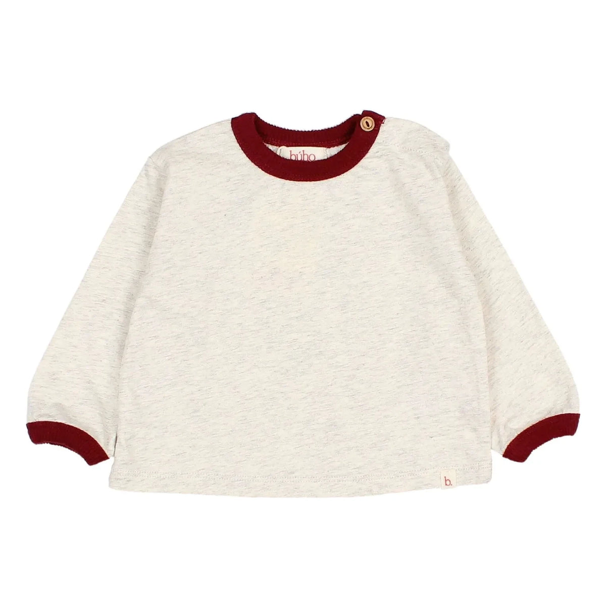 Búho - Camiseta Chiné Contraste | Burdeos