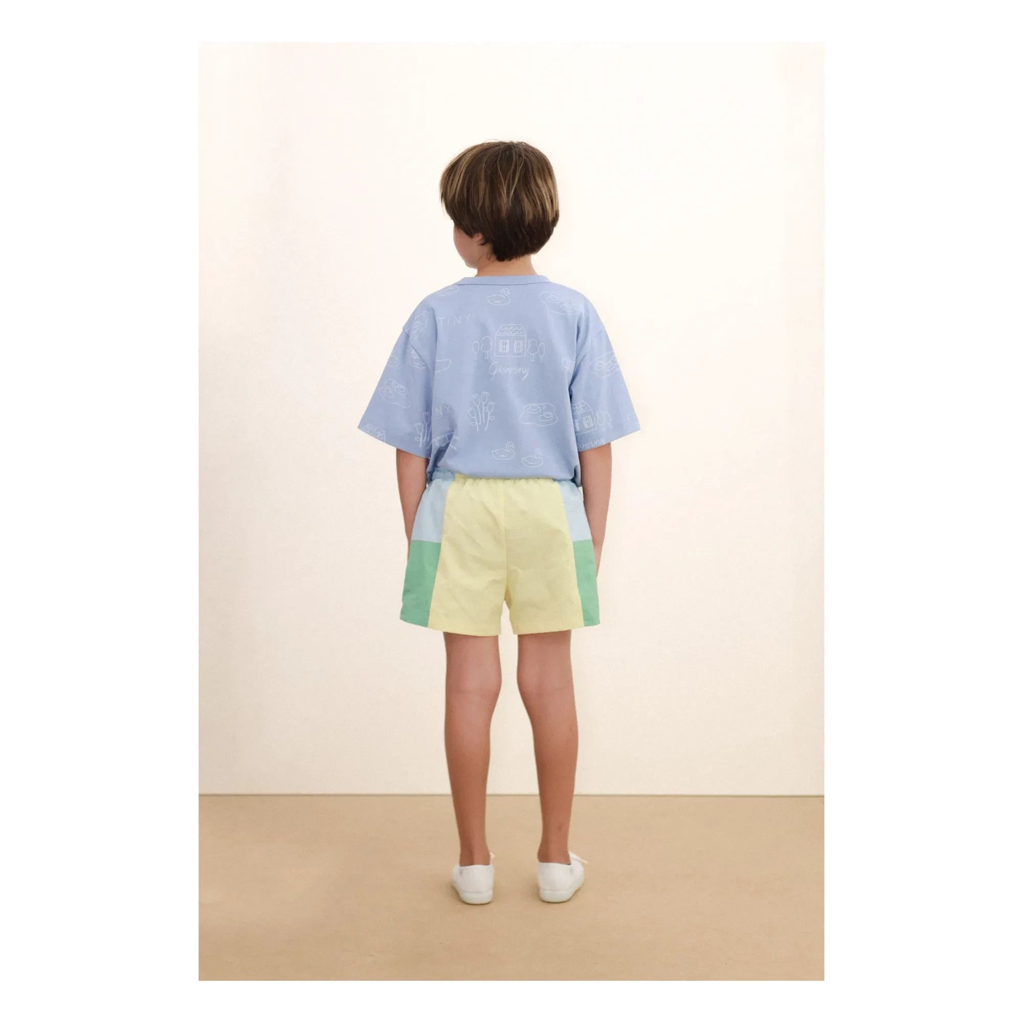 Tinycottons - Pantalón corto con bloques de color | Azul