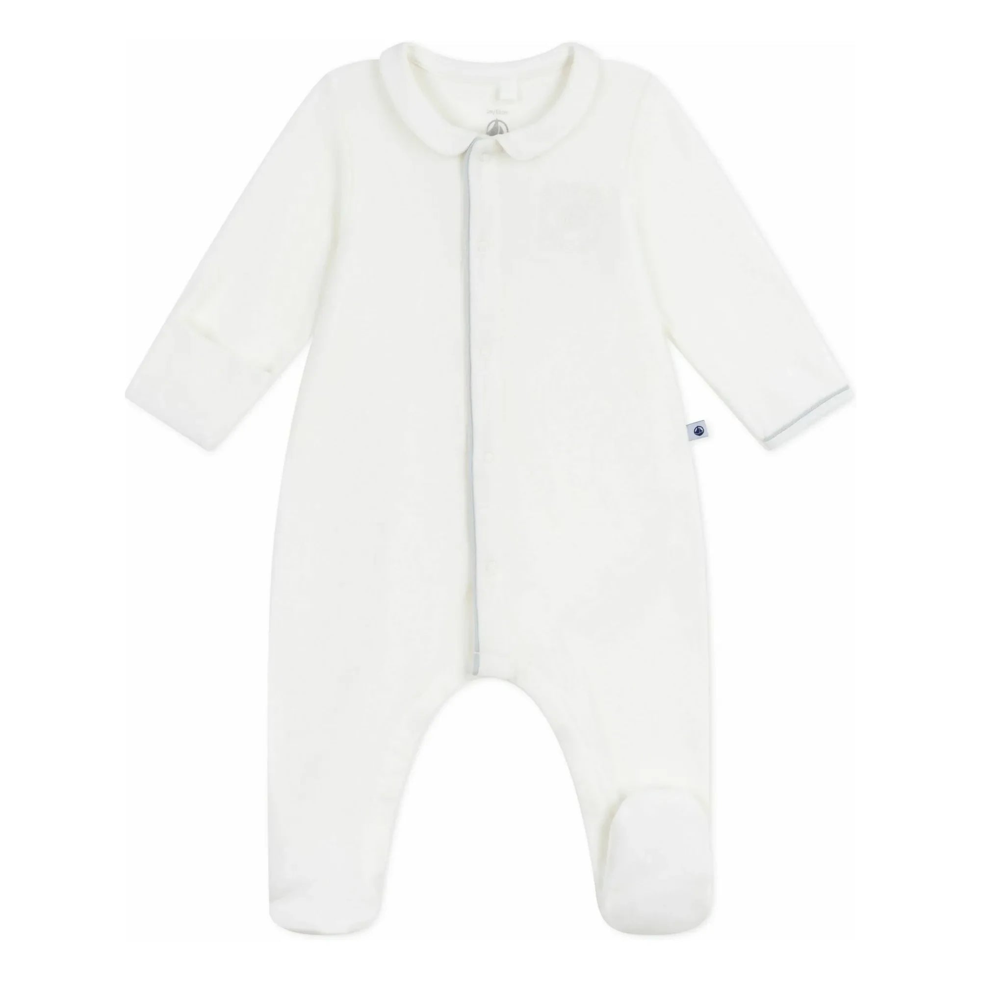 Petit Bateau - Pijama de algodón orgánico con logo bordado | Blanco