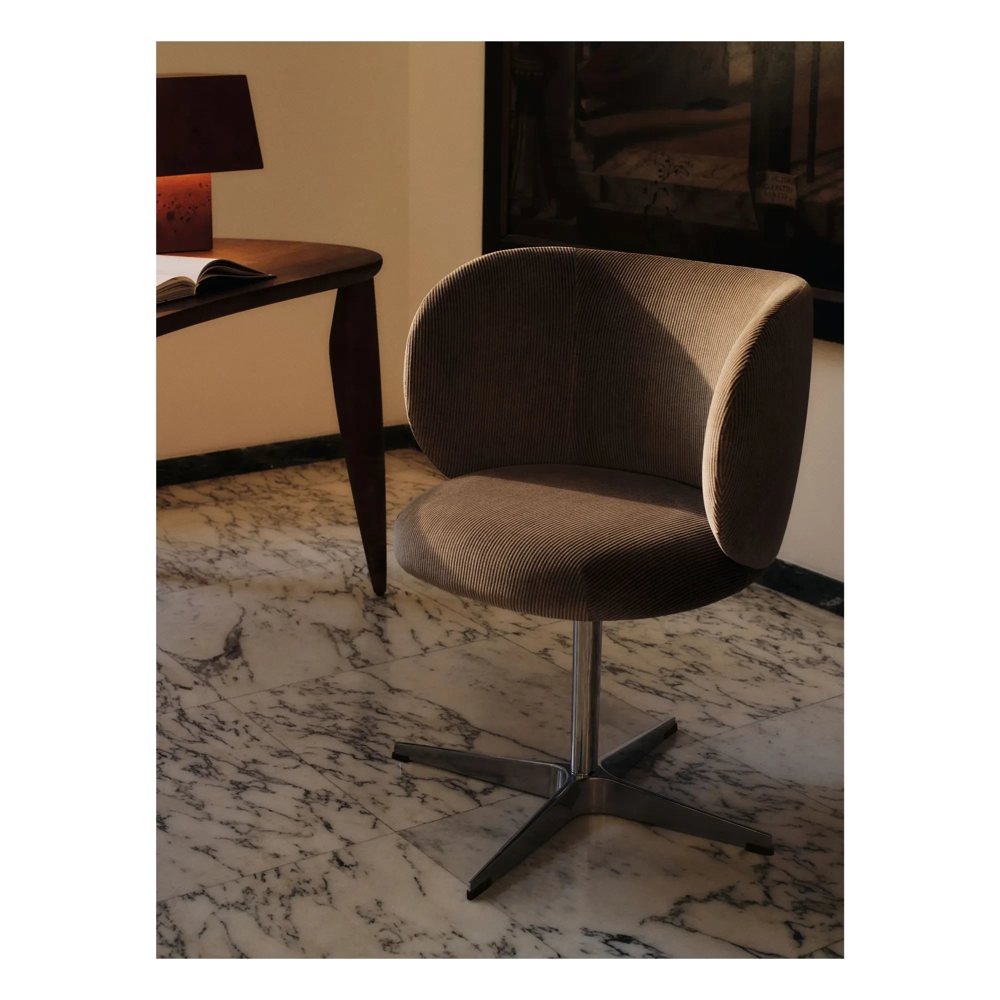 Ferm Living - Silla de oficina Rico de terciopelo | Gris