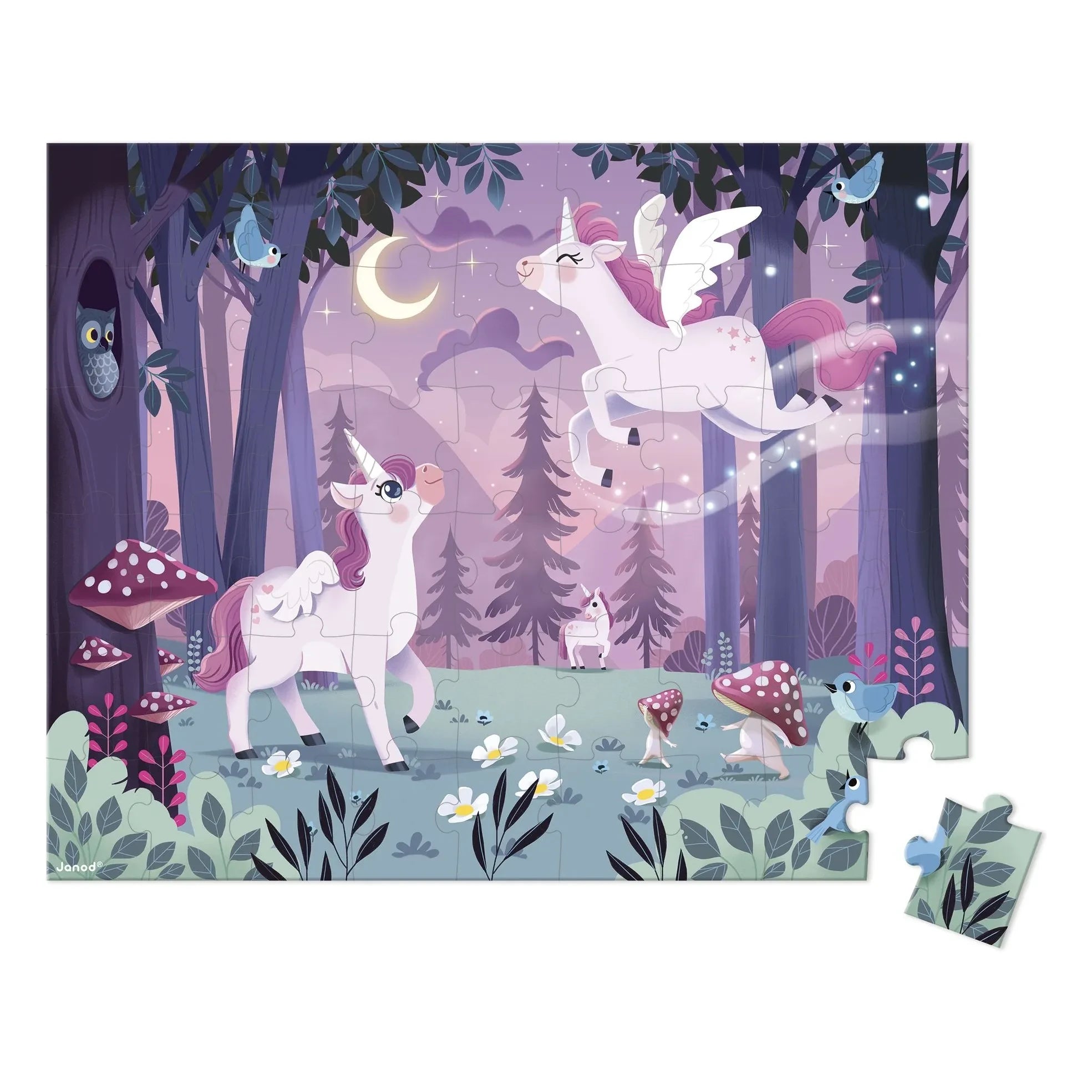 Janod - Puzle de unicornios - 54 piezas