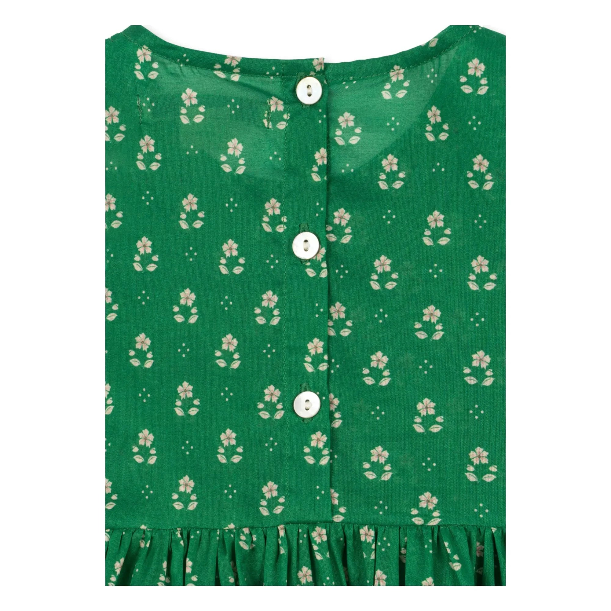 Konges Sløjd - Vestido Fruncido de Algodón Orgánico | Verde