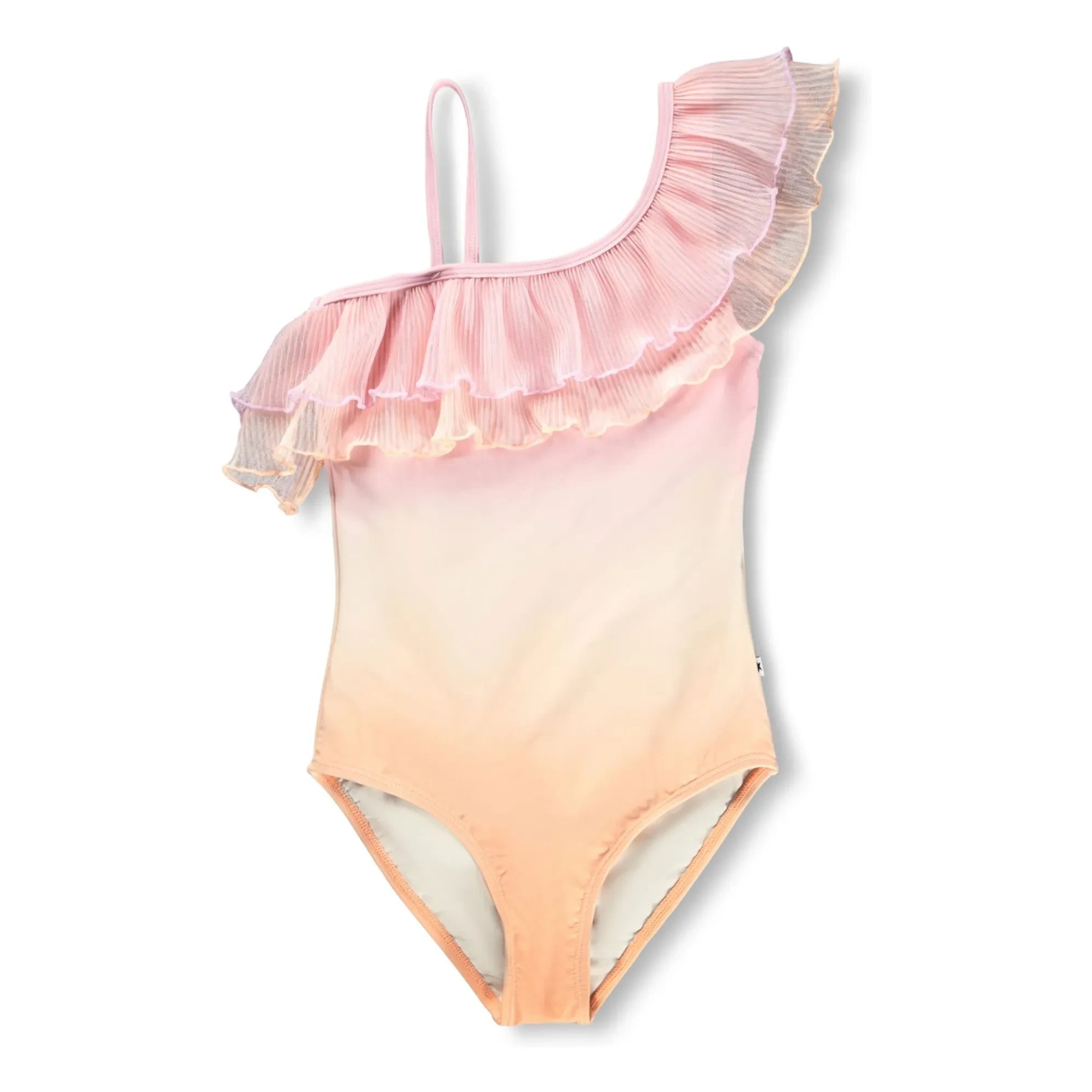 Molo - Nilla Traje de Baño Asimétrico con Volantes de Fibras Recicladas | Rosa Claro