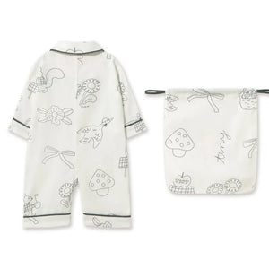 Tinycottons - Mantar Desenli Tulum Pijama | Beyaz