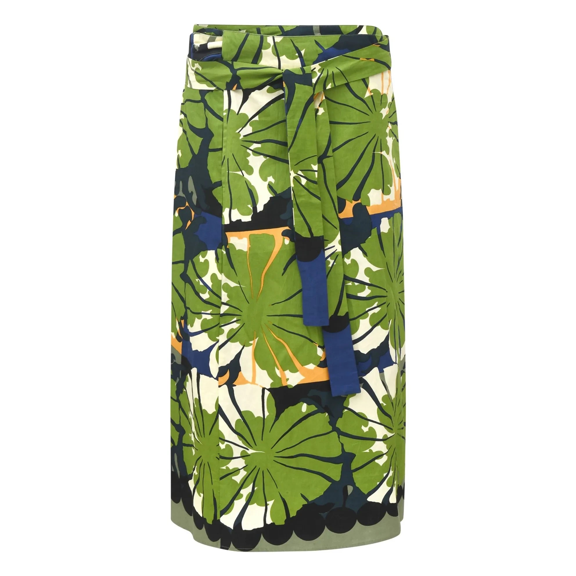 Mapoésie - Falda de popelina Zoé Poppy | Verde oscuro