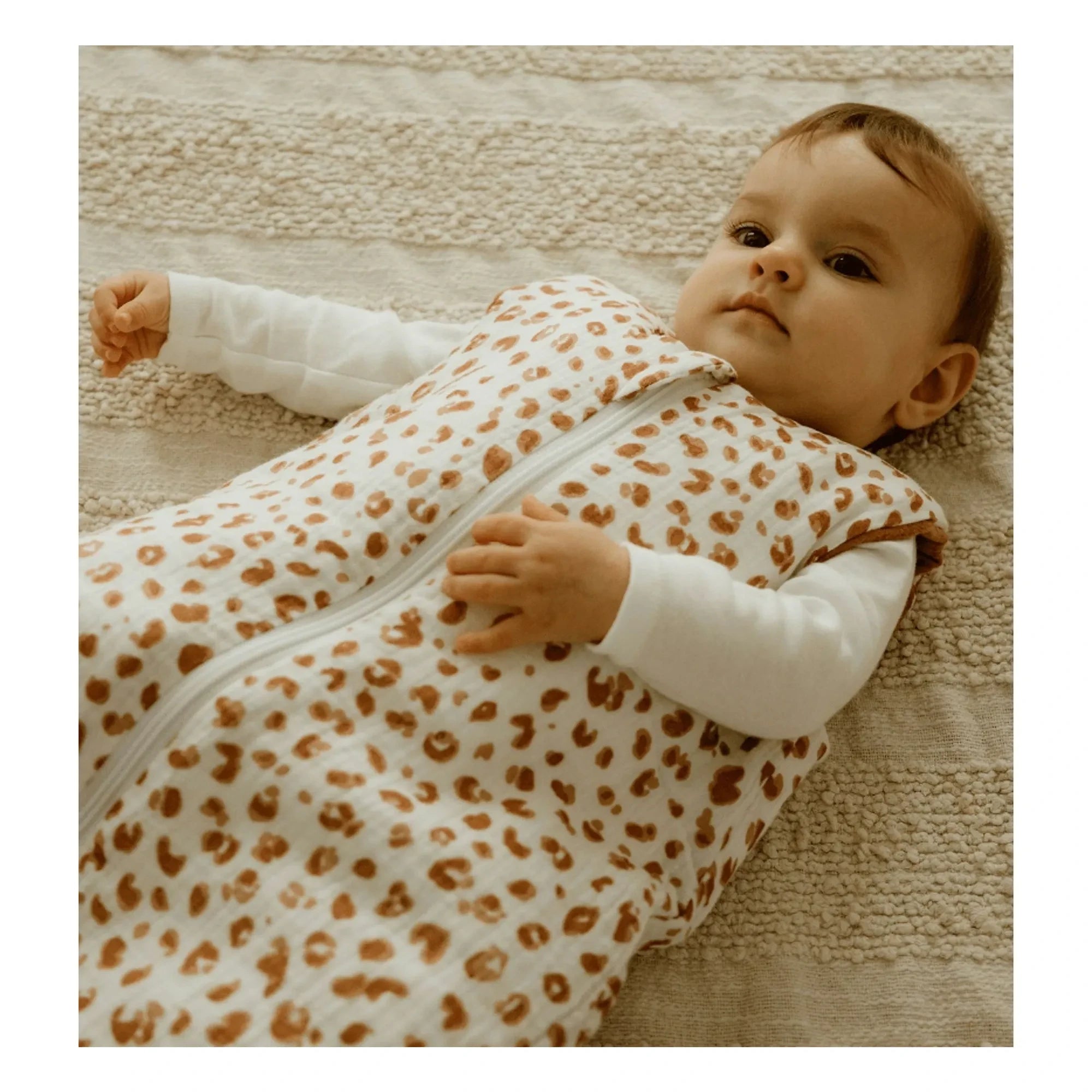 Les Petites Billes - Saco de dormir reversible de gasa de algodón de doble capa para todas las estaciones | Rosa empolvado