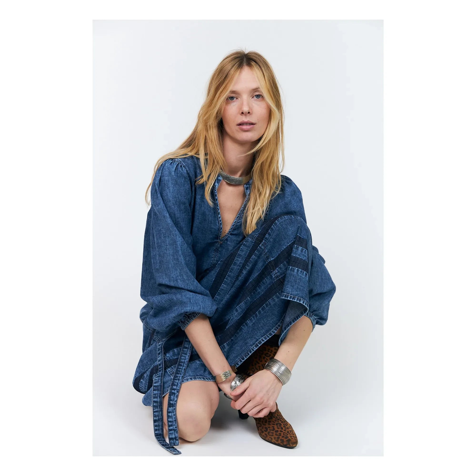 Lollys Laundry - Paris Denim Pamuk Elbise | Mavi