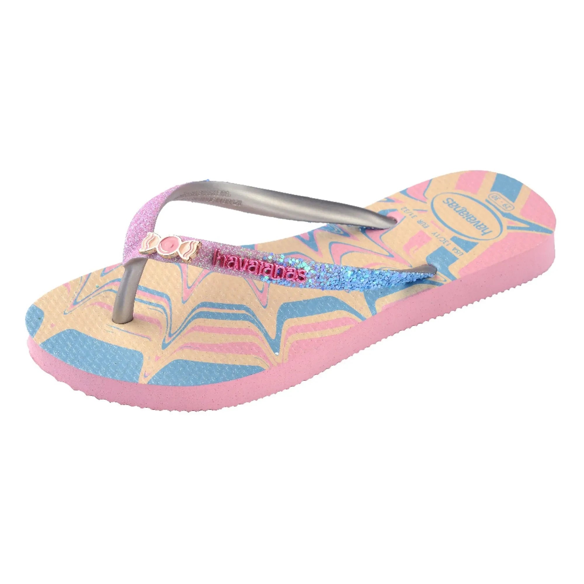 Havaianas - Slim Glitter Chanclas de dedo de moda | Rosa