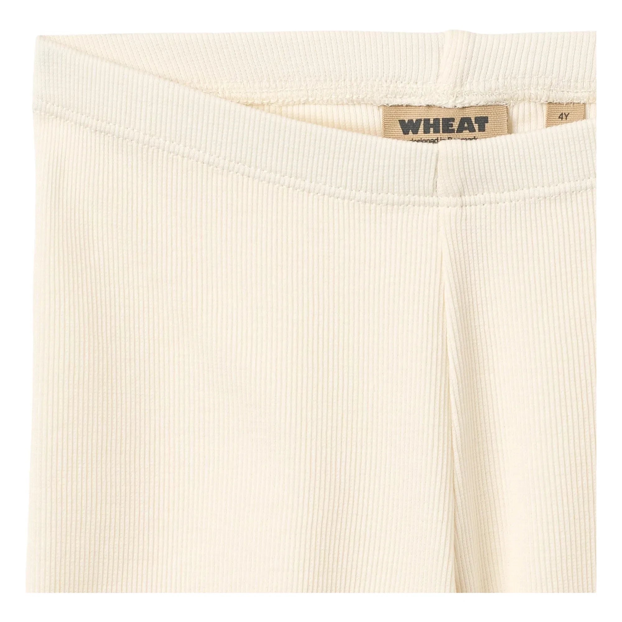 Wheat - Short de algodón orgánico acanalado fino | Crema