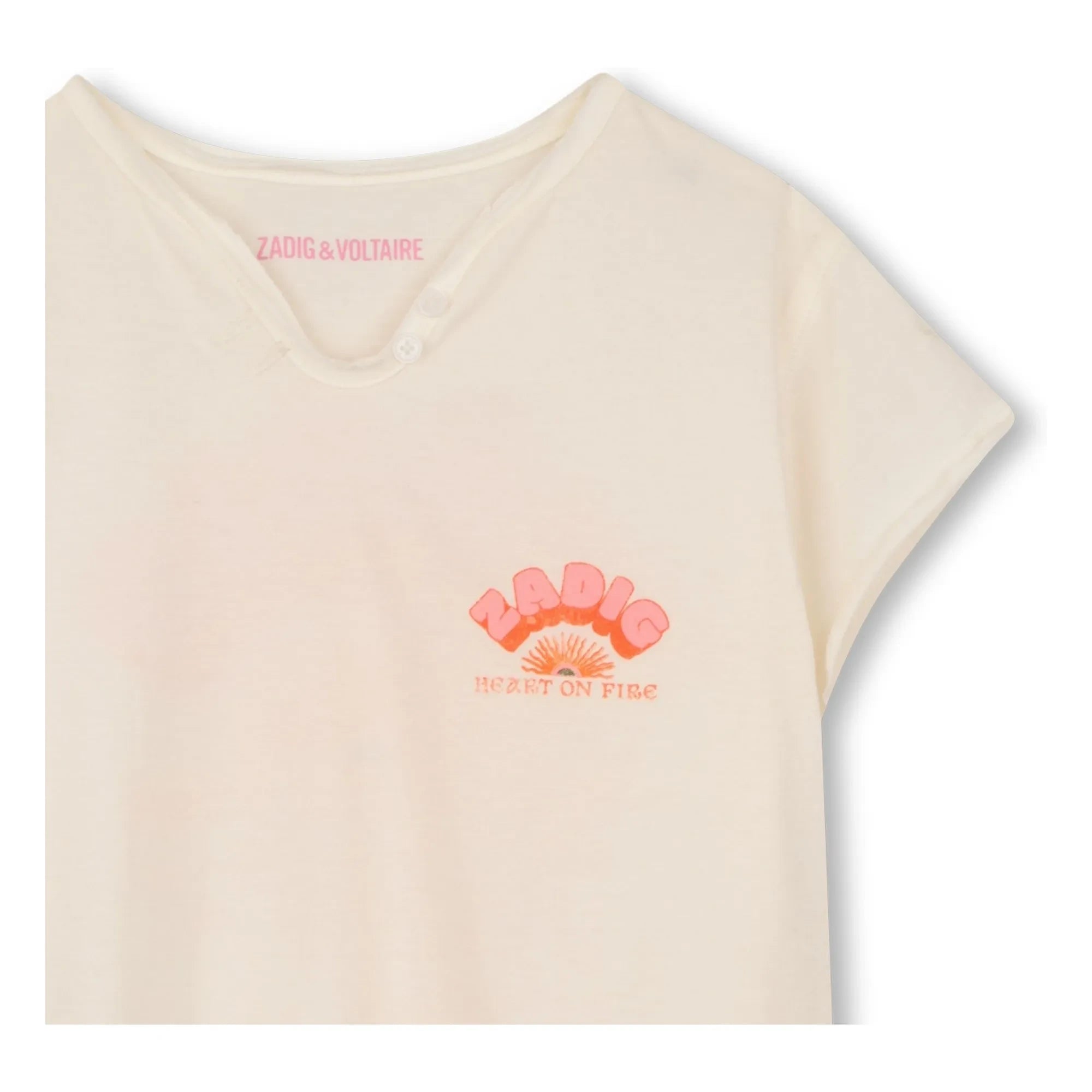 Zadig & Voltaire - Camiseta de piqué Heart On Fire | Crudo