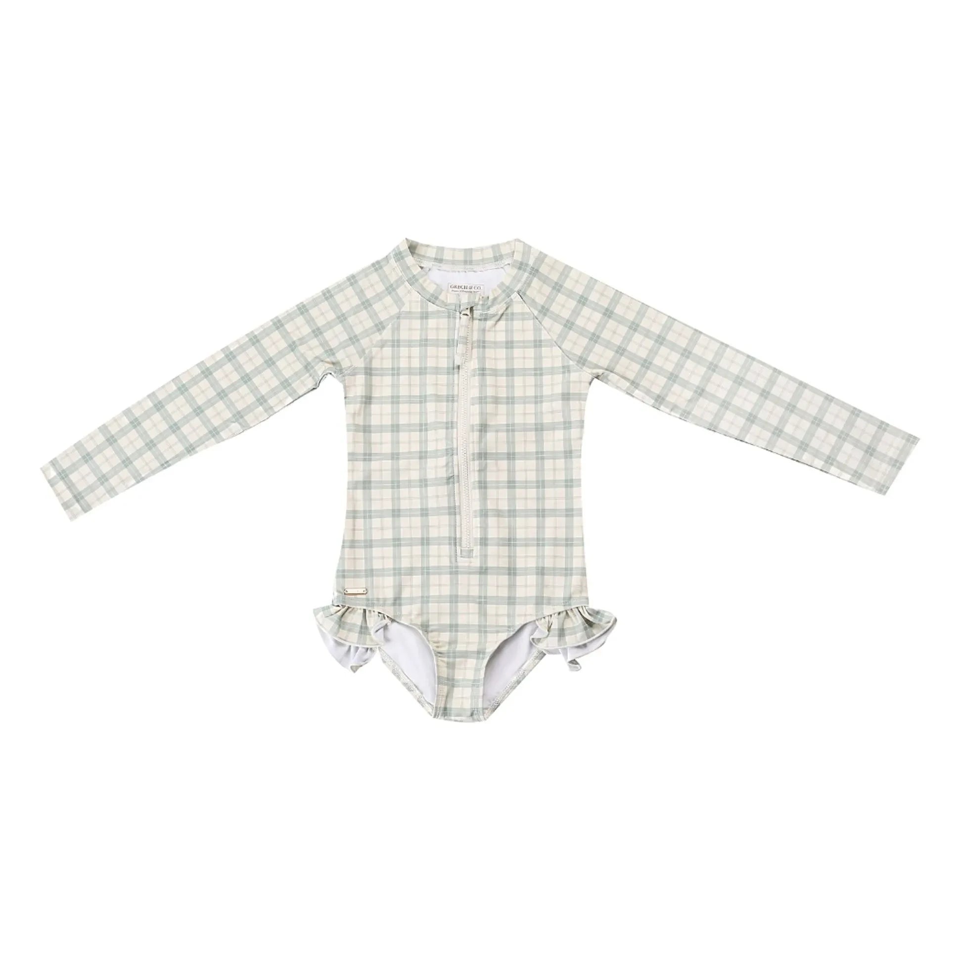 Grech & Co - 1 Pieza de Traje de Baño Careaux Volantes Fibras Recicladas | Verde pálido