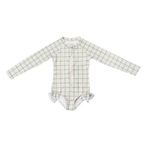 Grech & Co - 1 Pieza de Traje de Baño Careaux Volantes Fibras Recicladas | Verde pálido